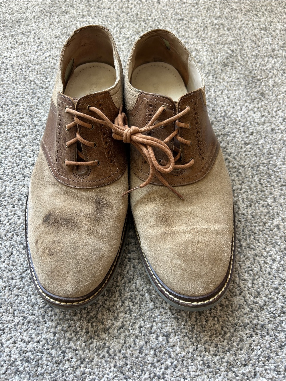 Cole Haan Two-Tone Suede and Leather Oxford Shoes